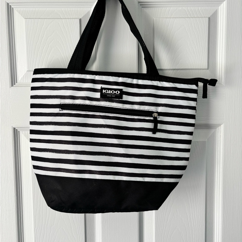 Igloo Monochrome Striped Tote Cooler Bag